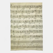 ヴィンテージ楽譜、アンティークミュージカルスコア1810 キッチンタオル (縦)