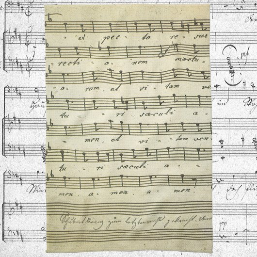 ヴィンテージ楽譜、アンティークミュージカルスコア1810 キッチンタオル