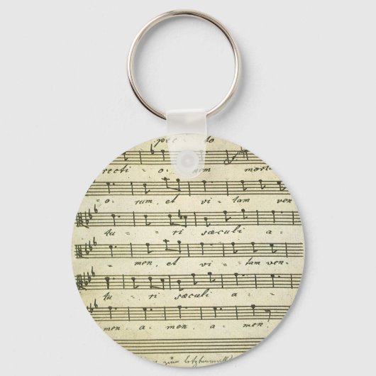 ヴィンテージ楽譜、アンティークミュージカルスコア1810 キーホルダー (正面)