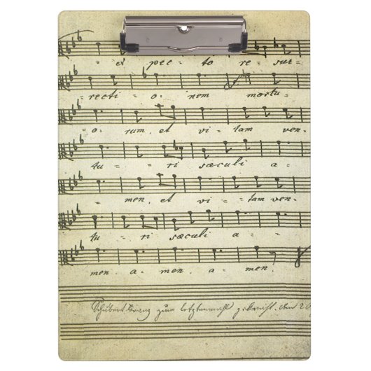 ヴィンテージ楽譜、アンティークミュージカルスコア1810 クリップボード (正面)