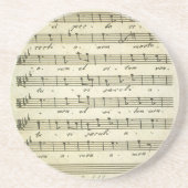 ヴィンテージ楽譜、アンティークミュージカルスコア1810 コースター (正面)