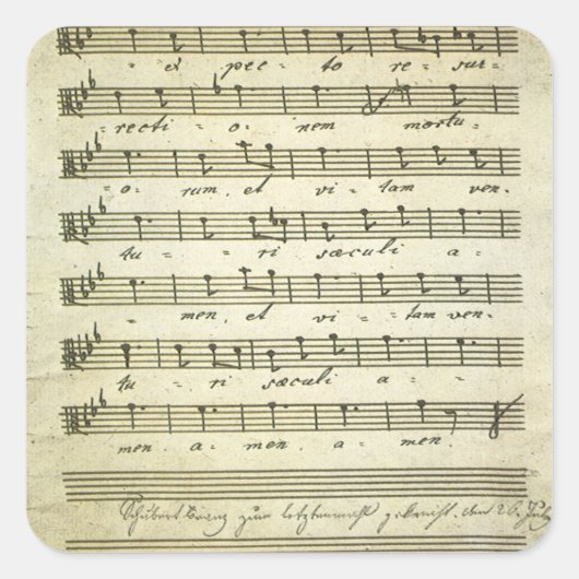 ヴィンテージ楽譜、アンティークミュージカルスコア1810 スクエアシール (正面)