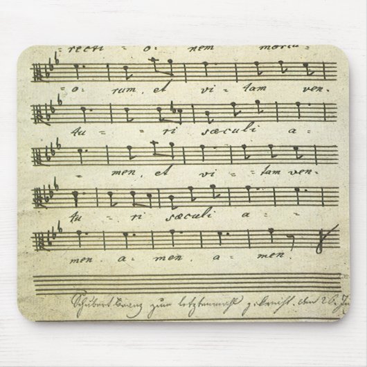 ヴィンテージ楽譜、アンティークミュージカルスコア1810 マウスパッド (正面)