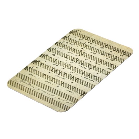 ヴィンテージ楽譜、アンティークミュージカルスコア1810 マグネット (左側)