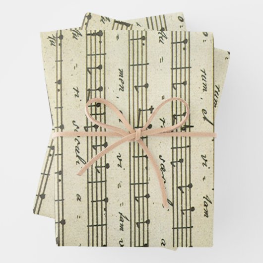 ヴィンテージ楽譜、アンティークミュージカルスコア1810 ラッピングペーパーシート (インサイチュ)