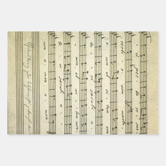 ヴィンテージ楽譜、アンティークミュージカルスコア1810 ラッピングペーパーシート (正面)