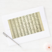 ヴィンテージ楽譜、アンティークミュージカルスコア1810 長方形シール (封筒)