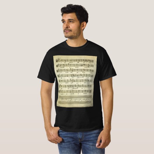 ヴィンテージ楽譜、アンティークミュージカルスコア1810 Tシャツ (正面フル)