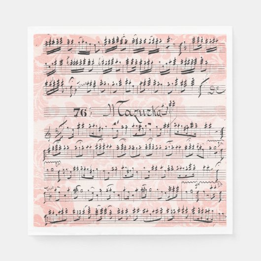 ヴィンテージ楽譜 スタンダードランチョンナプキン (正面)