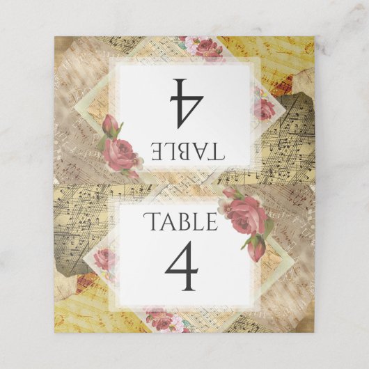 ヴィンテージ楽譜、ピアノ楽譜バラ プレイスカード (外部開封)