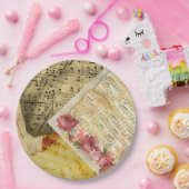 ヴィンテージ楽譜、ピアノ楽譜 ペーパープレート (パーティー)