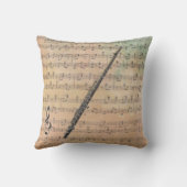 ヴィンテージ楽譜(フルート付き) クッション (裏面)