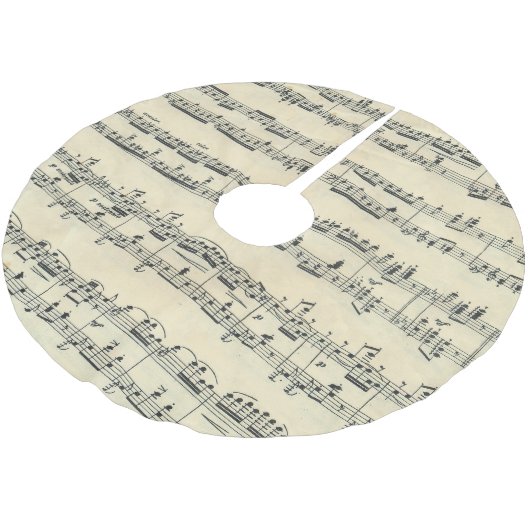 ヴィンテージ楽譜 ブラッシュドポリエステルツリースカート (アングル)