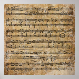 ヴィンテージ楽譜 ポスター