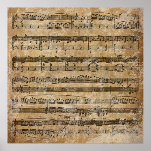 ヴィンテージ楽譜 ポスター (正面)