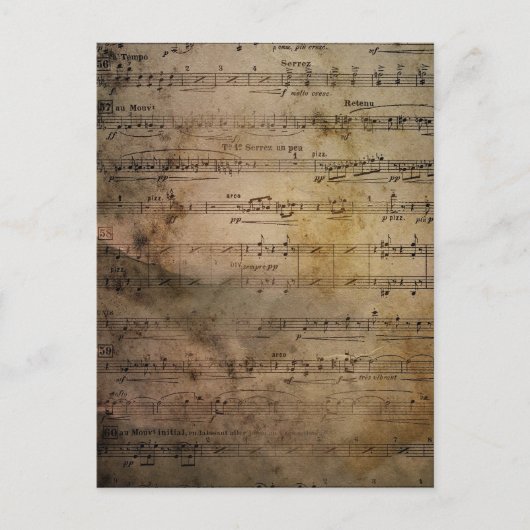 ヴィンテージ楽譜 ポストカード (正面)