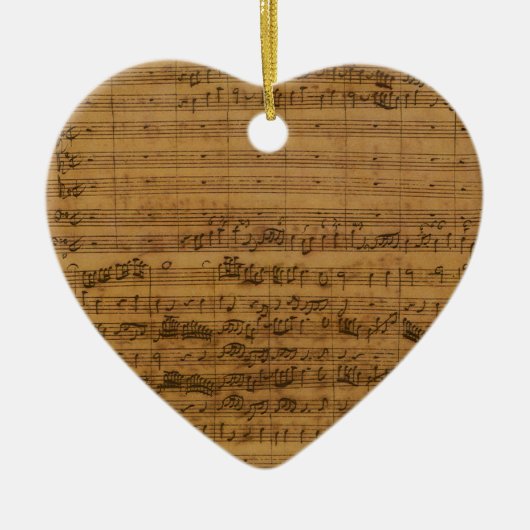 ヴィンテージ楽譜：ヨハン・セバスチャン・バッハ セラミックオーナメント (正面)