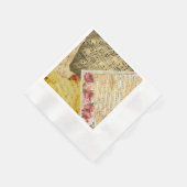 ヴィンテージ楽譜、楽譜、ピアノバラ 縁ありカクテルナプキン (角)