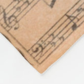 ヴィンテージ楽譜(赤いアコーディオン付き) フリースブランケット (角)