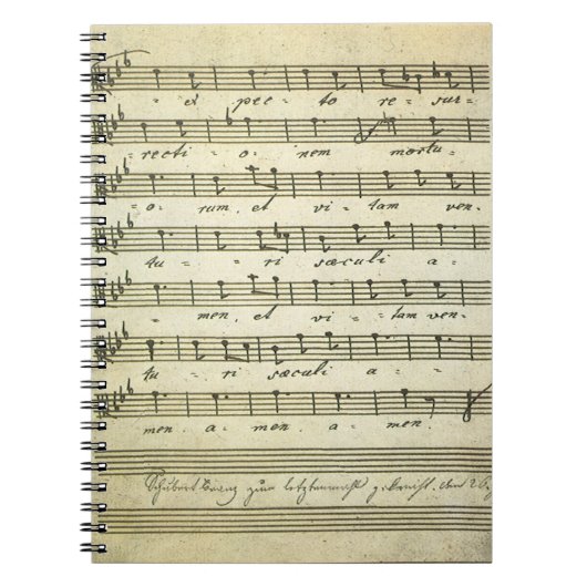 ヴィンテージ楽譜、1810年の古い楽譜 ノートブック (正面)