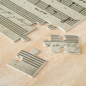 ヴィンテージ楽譜、1810年の古い音楽スコア ジグソーパズル (側面)