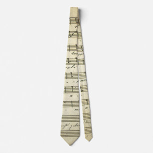 ヴィンテージ楽譜、1810年の古い音楽スコア ネクタイ