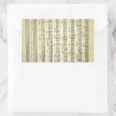 ヴィンテージ楽譜、1810年の古い音楽スコア 長方形シール (バッグ)