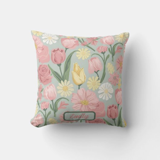 ヴィンテージ様々なステージの開花 クッション (正面)