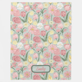 ヴィンテージ様々なステージの開花 フリースブランケット