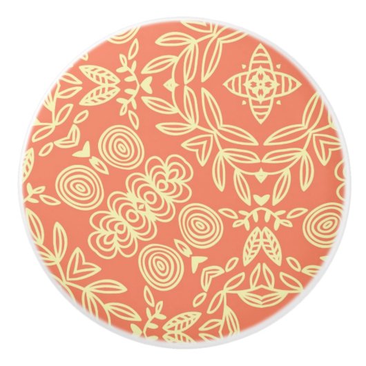 ヴィンテージ様式の明るく暖かい背景 セラミックノブ (正面)