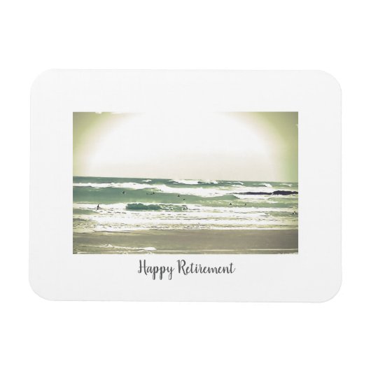 ヴィンテージ様式化されたサーフィン写真の引退 マグネット (横)