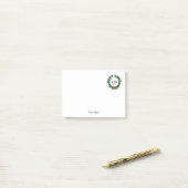 ヴィンテージ様式化クリスマスリースモノグラム ポストイット (デスク上)