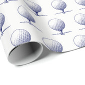 ヴィンテージ様式化ゴルフティーブルー ラッピングペーパー (ロールコーナー)
