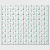 ヴィンテージ様式化シーコーラル#4アクア ラッピングペーパー (フラット)