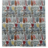 ヴィンテージ様式化シーサンゴ シャワーカーテン (正面)