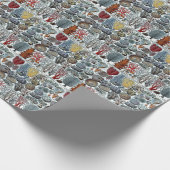 ヴィンテージ様式化シーサンゴ ラッピングペーパー (角)