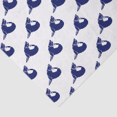 ヴィンテージ様式化シールシーライオンシルエットブルー 薄葉紙 (詳細)