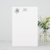 ヴィンテージ様式化タコスケッチ#1 便箋 (スタンド正面)