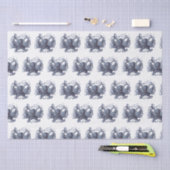 ヴィンテージ様式化タコスケッチ#3青 薄葉紙 (クラフト)