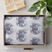 ヴィンテージ様式化タコスケッチ#3青 薄葉紙 (ギフト)