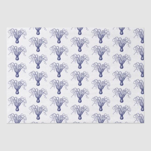 ヴィンテージ様式化タコスケッチ#8青 薄葉紙 (正面)