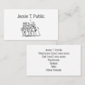 ヴィンテージ様式化ポロマッチスケッチ#1ブラック 名刺 (正面/裏面)