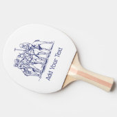 ヴィンテージ様式化ポロマッチスケッチ#1ブルー 卓球ラケット (横)