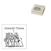 ヴィンテージ様式化ポロマッチスケッチ#1 ラバースタンプ (押印)