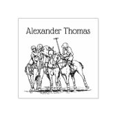 ヴィンテージ様式化ポロマッチスケッチ#1 ラバースタンプ (インプリント)