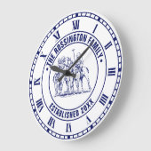 ヴィンテージ様式化ポロマッチスケッチ#1RNブルー ラージ壁時計 (傾斜)