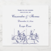 ヴィンテージ様式化ポロマッチスケッチ#2ブルー ビールラベル (シングルラベル)