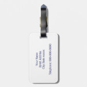 ヴィンテージ様式化ポロマッチスケッチ#2ブルー ラゲッジタグ (裏面縦)