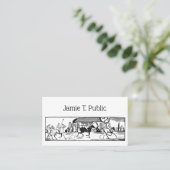 ヴィンテージ様式化ポロマッチスケッチ#3ブラック 名刺 (スタンド正面)