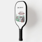 ヴィンテージ様式化ポロマッチレディースランチスケッチ ピックルボールラケット (左)